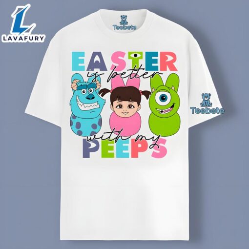 Easter Is Better With My Peeps Cartoon Character Shirt Idea