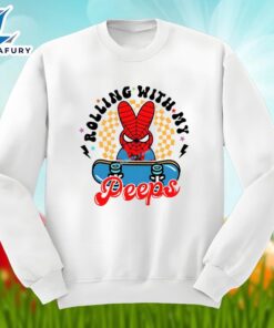 Easter Superhero And Rolling With My Peeps Graphic Shirt