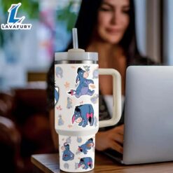 Eeyore Themed 40oz Stainless Steel Tumbler With Handle