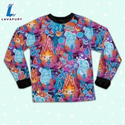 Elemental Ember and Wade Colorful Tropical Pajamas Set - Movie Cartoon Holiday Pajamas