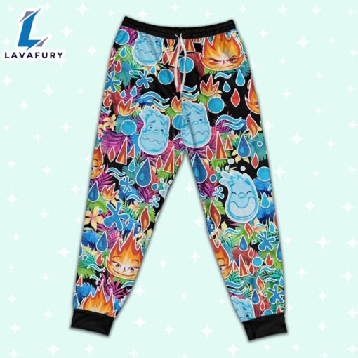 Elemental Ember and Wade Synthwave Summer Floral Pajamas Set – Family Disneyland Matching Pajamas Set