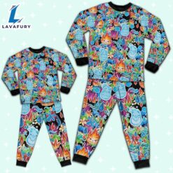 Elemental Ember and Wade Synthwave Summer Floral Pajamas Set - Family Disneyland Matching Pajamas Set