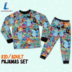 Elemental Ember and Wade Synthwave Summer Floral Pajamas Set - Family Disneyland Matching Pajamas Set