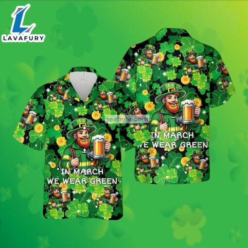 Firefighter Saint Beer Shamrock St Patrick Green Funky Hawaiian Shirts 2025