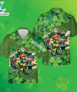 Firefighter Saint Shamrock St Patrick…