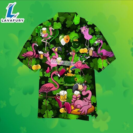 Flamingos Drink Beer St Patrick Green Hawaiian Shirts For Couples 2025