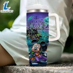 Floating Lanterns 40oz Stainless Steel Travel Mug With Handle And Straw