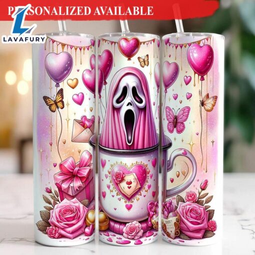 Funny Horror Valentine 20oz Tumbler With Lip And Straw