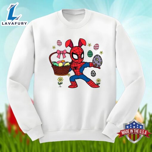 Funny Spider Man With Easter Egg Graphic Shirt