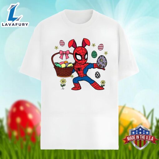 Funny Spider Man With Easter Egg Graphic Shirt