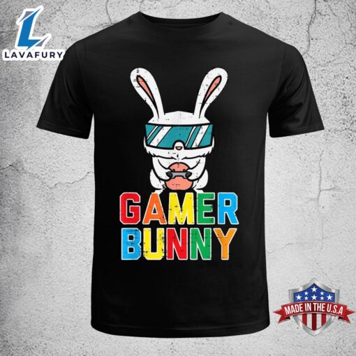 Gamer Bunny Cute Easter Video Game Gaming Boys Kids Toddler Cute Easter Shirt