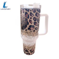 Glitter Leopard 40 oz Travel Tumbler Mug