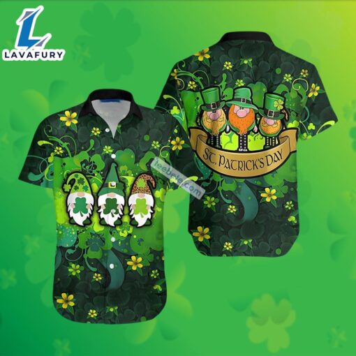 Gnome Aloha Shamrock St Patrick Green Hawaiian Strength Shirts 2025