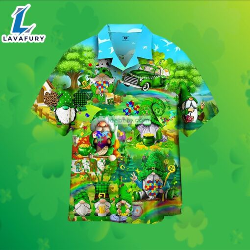 Gnomes Shamrock St Patricks Green Cheap Mens Hawaiian Shirts 2025