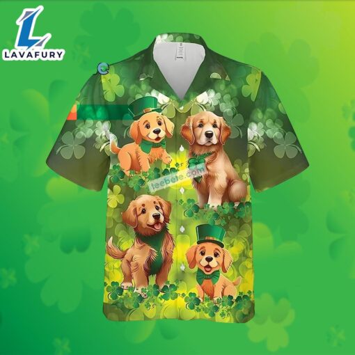 Golden Retriever Shamrock St Patricks Green Human Made Aloha Shirt 2025