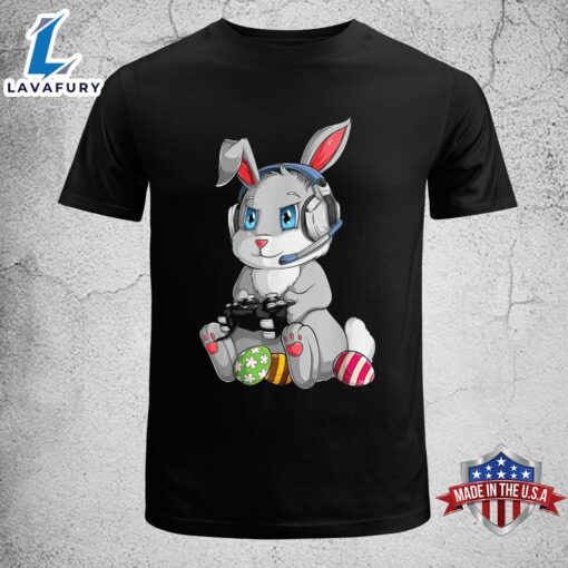 Happy Easter Day Bunny Egg Funny Boys Girls Kids Gamer Shirt