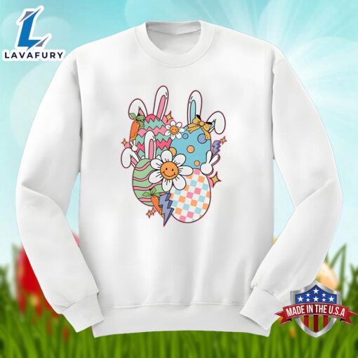 Happy Easter Day With Bunny Eggs Graphic Shirt