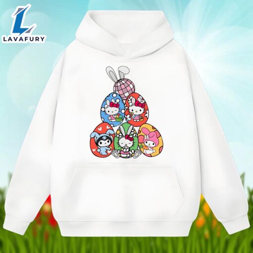 Happy Easter Day With Bunny Kitty Eggs Graphic Shirt