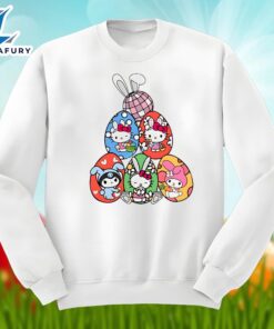 Happy Easter Day With Bunny Kitty Eggs Graphic Shirt