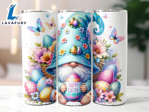 Happy Easter Gnome 20 Oz Skinny Tumbler  , Gnome Tumbler, Easter Tumbler