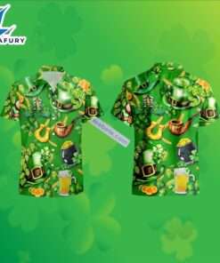 Hat Irish Beer Shamrock Horseshoe St Patrick Green Royal Hawaiian Shirts 2025