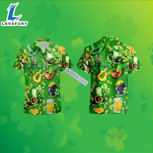 Hat Irish Beer Shamrock Horseshoe St Patrick Green Royal Hawaiian Shirts 2025