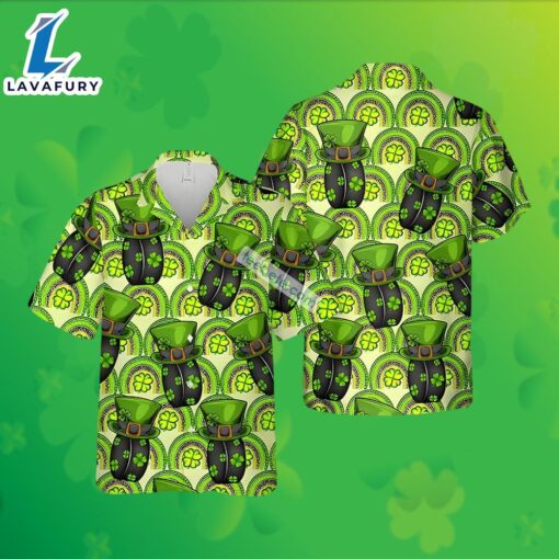 Hockey Ball Shamrock Patrick Green Big Mens Hawaiian Shirts 2025