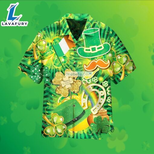 Horseshoe Shamrock St Patricks Green Surf Hawaiian Shirt 2025