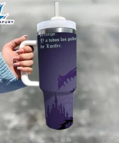 Insulated 40oz Travel Tumbler With Artistic Dark Design