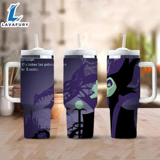 Insulated 40oz Travel Tumbler With Artistic Dark Design