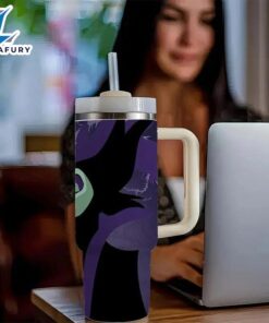 Insulated 40oz Travel Tumbler With Artistic Dark Design