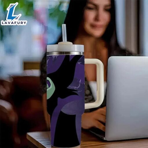 Insulated 40oz Travel Tumbler With Artistic Dark Design