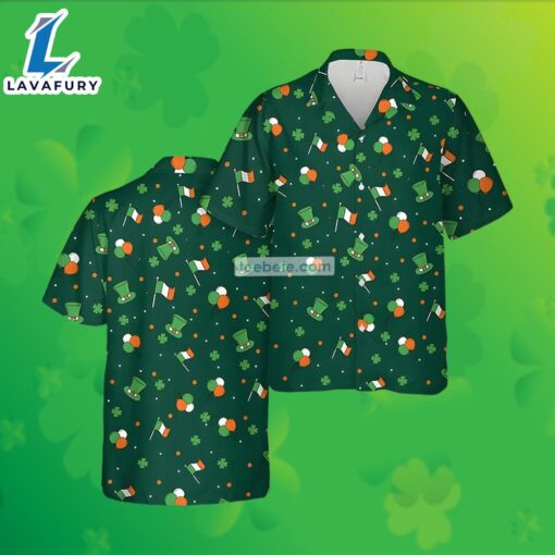 Irish Flag Shamrock St Patrick Green Ladies Hawaiian Shirts 2025