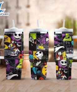 Jack Cartoon Design Tumbler With Lid And Straw