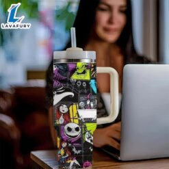 Jack Cartoon Design Tumbler With Lid And Straw