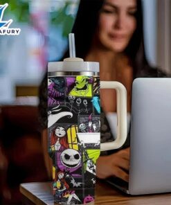 Jack Cartoon Design Tumbler With Lid And Straw