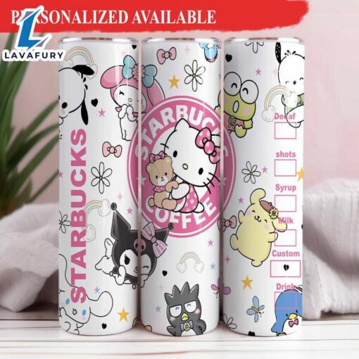 Kawaii Pink Kitty Valentine Tumbler