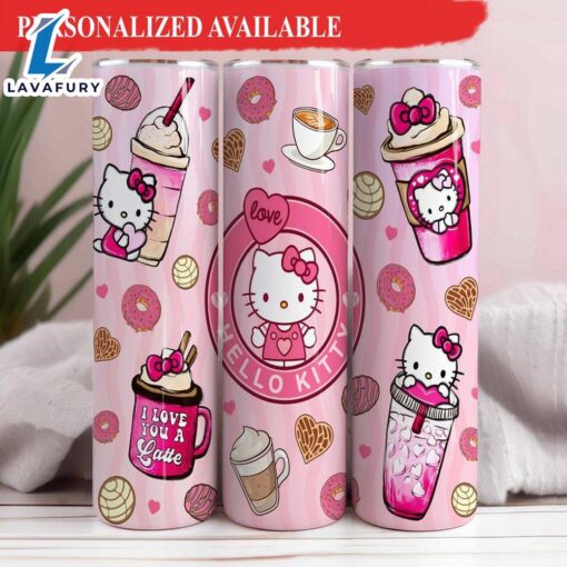 Kawaii Pink Kitty Valentine Tumbler Kitty 20oz Tumbler