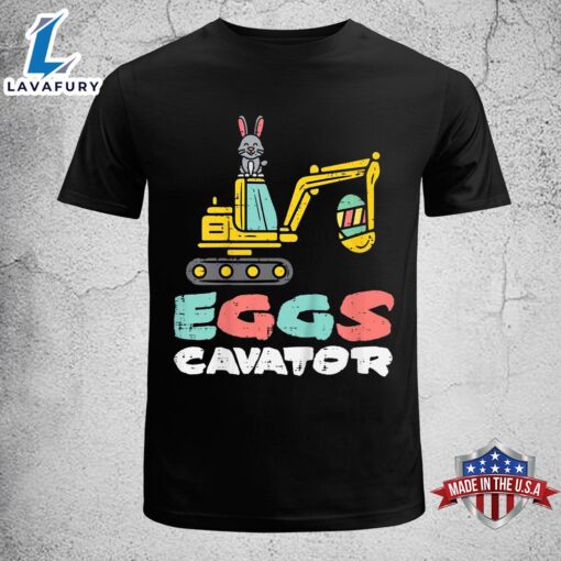 Kids Eggs Cavator Easter Bunny Excavator Cute Boys Kids Toddler Funny Easter Shirt