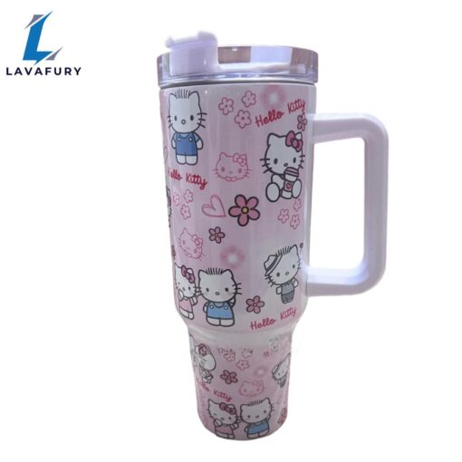 Kitty and Daniel 40 oz Kawaii Travel Tumbler Mug Kitty Concha Mug