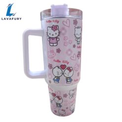 Kitty and Daniel 40 oz Kawaii Travel Tumbler Mug Kitty Concha Mug