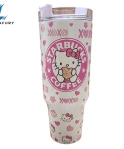 Kitty Conchas 40 oz Kawaii Travel Tumbler With Handle