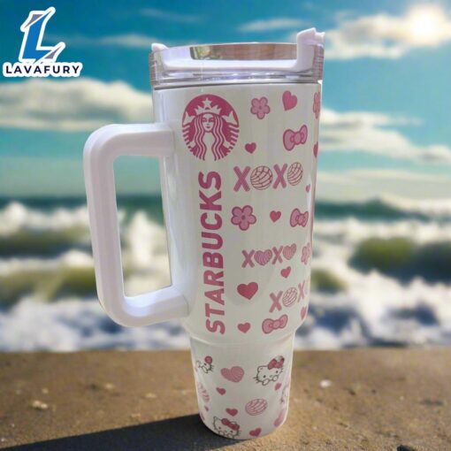 Kitty Conchas 40 oz Kawaii Travel Tumbler With Handle