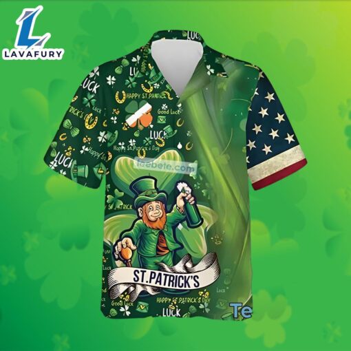 Leprechaun Irish Whiskey Shamrock St Patrick Green Real Hawaiian Shirts 2025