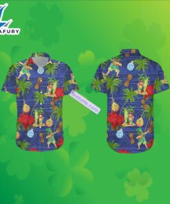 Leprechaun Surfing St Patrick Blue Original Hawaiian Shirt 2025