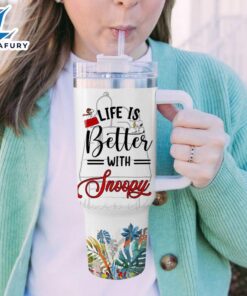 Life Is Better With Snoopy Printed Tumbler