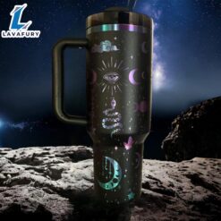 Lotus And Celestial Symbols Engraved 40oz Tumbler