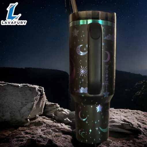 Lotus And Celestial Symbols Engraved 40oz Tumbler