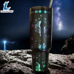 Lotus And Celestial Symbols Engraved 40oz Tumbler