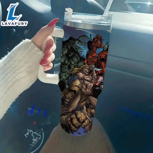 Marvel Hulk And Superheroes Design Tumbler With Straw